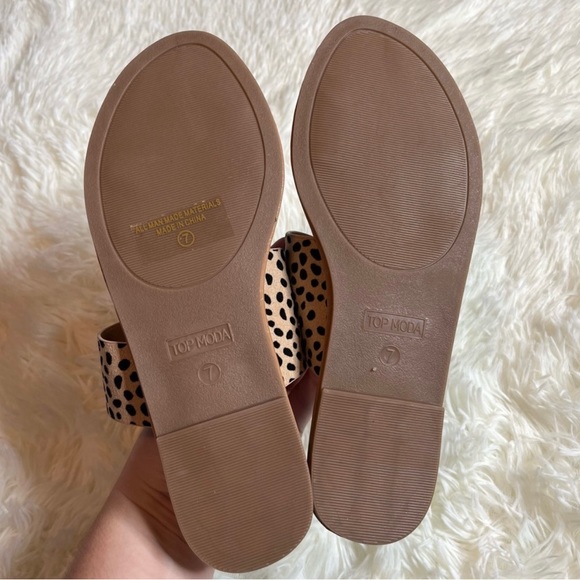 Top Moda Cheetah Print Slides Pink Tan Size 6, 6.5, 7, 8, 8.5, 9 - Picture 7 of 8